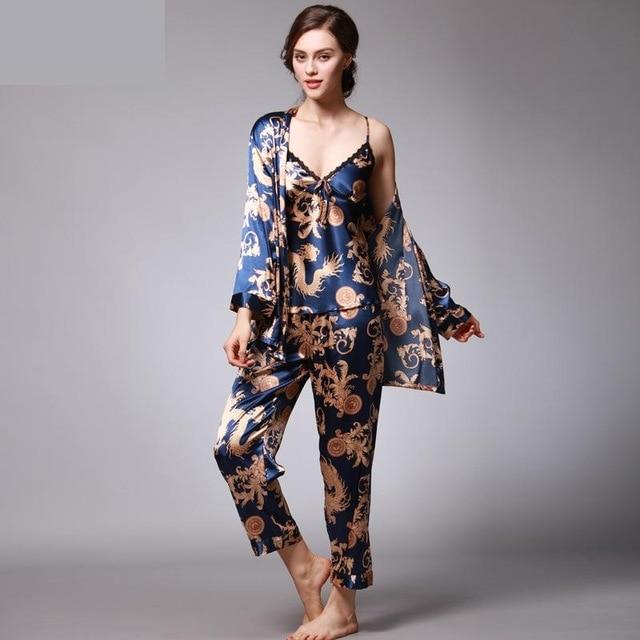 Luxury Paisley Pattern Kimono Robes Men's Silk Satin Nightgown Women Kimono Dressing Gown Bathrobe Sleepwear Pajamas Sets