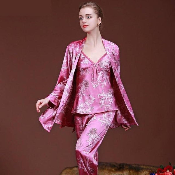 Luxury Paisley Pattern Kimono Robes Men's Silk Satin Nightgown Women Kimono Dressing Gown Bathrobe Sleepwear Pajamas Sets