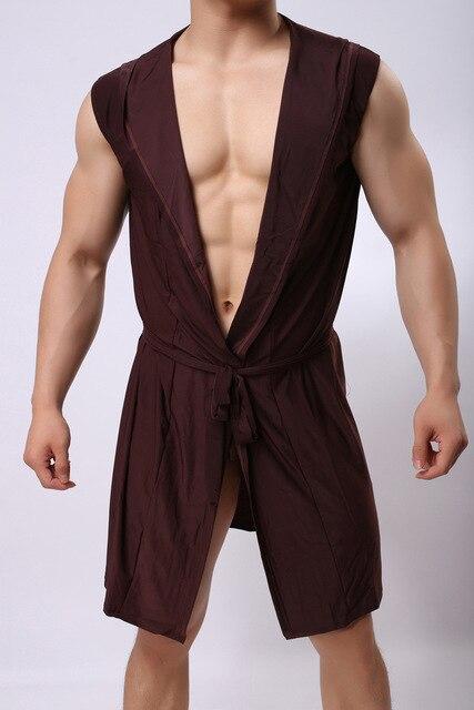 men's bathrobe hombre sexy nightgown pajamas men silk robe tracksuit hooded