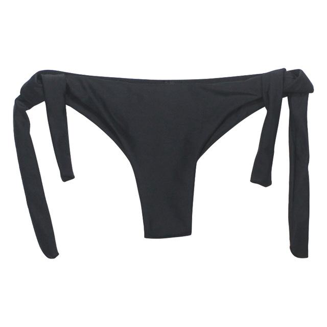 2018 Sexy Solid Thong Swim String Bikini Brazilian Cut Swimwear Women Bottom Adjustable Briefs Swimsuit Panties Underwear