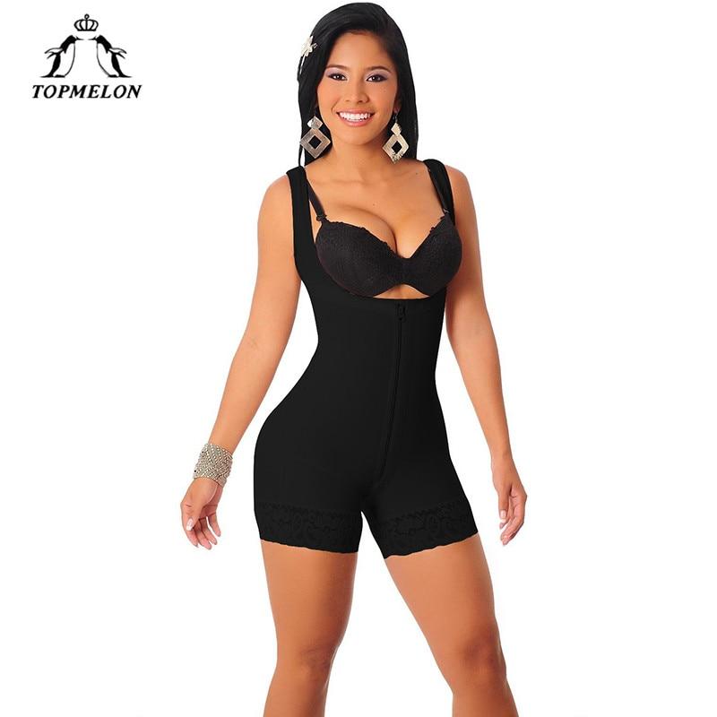 TOPMELON Butt Lift Tight Sculpting Body Shaper Fat Control Shapewear Full Body Bodysuits Women Sexy Slimming Underwear Hip Up