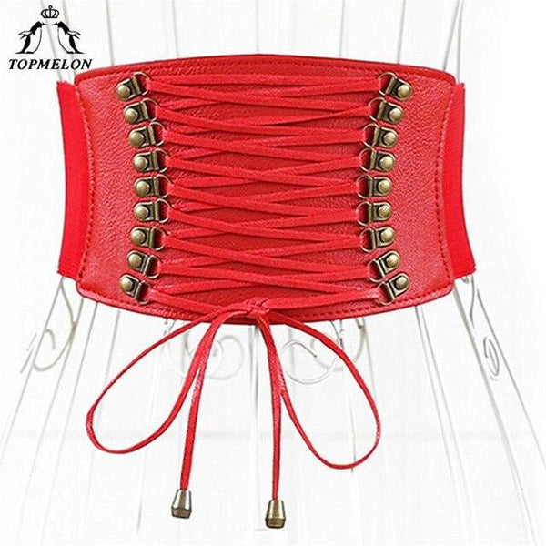 TOPMELON Waist Trainer Steampunk Accessories Bustier Gothic Corselet  Underbust Belly Slimming Belt Leather Rivet Waist Trainer
