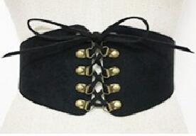 TOPMELON Belly Slimming Belt Modeling Strap Steampunk Accessories Tummy Control Gothic Leather Rivet Lace Up Corset Belts