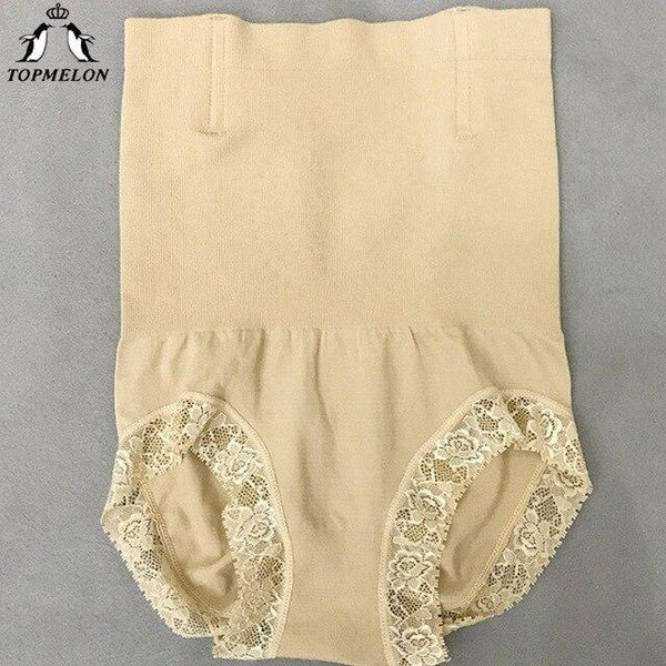 TOPMELON Waist Trainer Butt Lifter Underwear Women Shapwear High Waist Belly Slimming Sheath Panties Lace Weight Loss Shaper