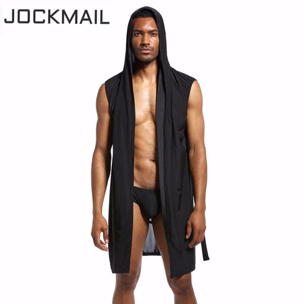 JOCKMAIL Men's robe silk male bathrobe mens kimono masculino men pijamas lounge nightgown robe set and sexy briefs gay underwear