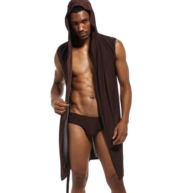 JOCKMAIL Men's robe silk male bathrobe mens kimono masculino men pijamas lounge nightgown robe set and sexy briefs gay underwear