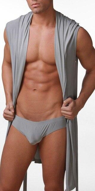 JOCKMAIL Nylon Ice Silk bathrobes for men Gay Loungewear nightgown robe sets sexy kimono bath robes mens sexy pajamas sleepwear