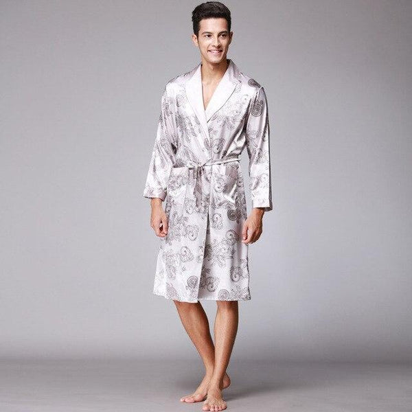 gents Dragon robe gowns Summer Mini Yukata Pajamas Lingerie Nightgowns men Kimono Bathrobe Hombres Pijama size L XL XXL WP032