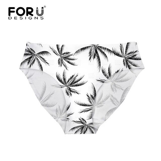 FORUDESIGNS Brazil Swimwear Separates Brazilian Bikini BottomsTropical Palm Tree Printing Swimsuit Thong Swimwear Shorts Women