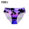 FORUDESIGNS Brazil Swimwear Separates Brazilian Bikini BottomsTropical Palm Tree Printing Swimsuit Thong Swimwear Shorts Women