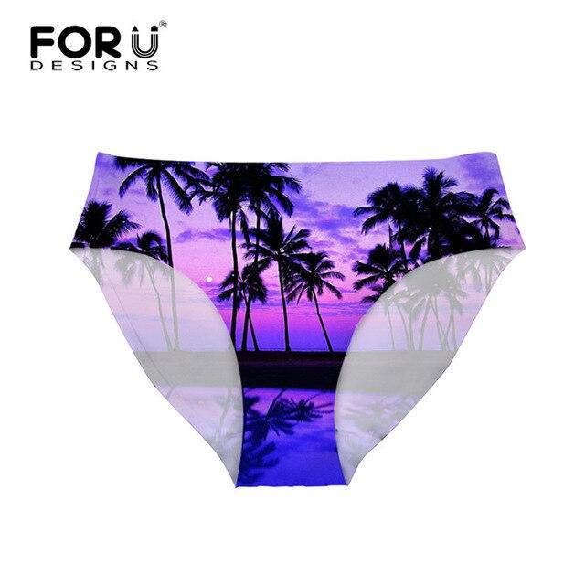 FORUDESIGNS Brazil Swimwear Separates Brazilian Bikini BottomsTropical Palm Tree Printing Swimsuit Thong Swimwear Shorts Women