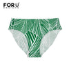 FORUDESIGNS Brazil Swimwear Separates Brazilian Bikini BottomsTropical Palm Tree Printing Swimsuit Thong Swimwear Shorts Women