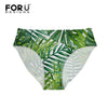 FORUDESIGNS Brazil Swimwear Separates Brazilian Bikini BottomsTropical Palm Tree Printing Swimsuit Thong Swimwear Shorts Women
