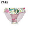 FORUDESIGNS Women Swimming Trunks Brazilian Bikini Bottom Cute Alphabet Print Thong Swimsuit Swimwear Separate Tankini Swimsuits