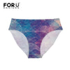 FORUDESIGNS Bottom Brazilian Swimwear Separates Geometry 3D Printed Bikini Bottoms Swimming Trunks Women Swimsuit Thong Swimwear