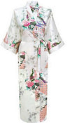 Brand New Long Robe Satin Rayon Bathrobe Nightgown For Women Kimono Sleepwear Flower Plus Size S-XXXL S02D
