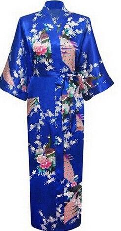 Brand New Long Robe Satin Rayon Bathrobe Nightgown For Women Kimono Sleepwear Flower Plus Size S-XXXL S02D