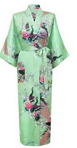 Brand New Long Robe Satin Rayon Bathrobe Nightgown For Women Kimono Sleepwear Flower Plus Size S-XXXL S02D