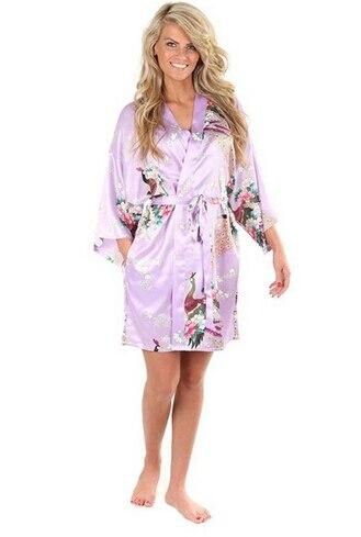 Brand New Long Robe Satin Rayon Bathrobe Nightgown For Women Kimono Sleepwear Flower Plus Size S-XXXL S02D