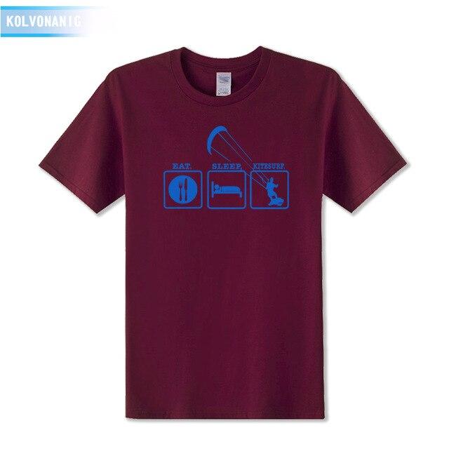 KOLVONANIG Summer Dresses EAT SLEEP KITESURF Men's Sportswear Cool T-Shirt Funny Gift O-Neck Teenage Tee Shirts Plus Size Be-99