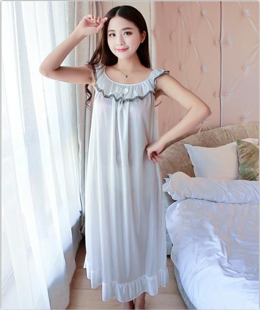Women Nightgowns Silk Satin long Night Dress Sexy Spaghetti Strap V-Neck Lace Home Dress Night Shirt Sleepwear Nightwear