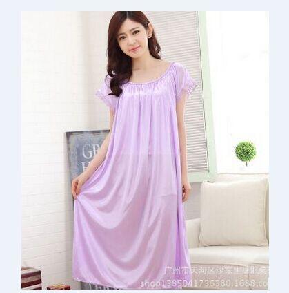 Summer sexy long silk nightgowns nightdress for women plus size ladies lingerie maternity sleepwear pregnant nightwear robes