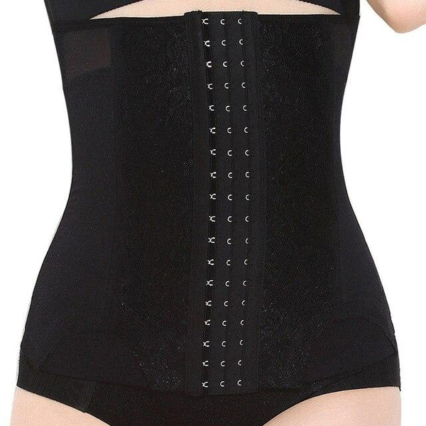 TOPMELON Belly Slimming Sheath Belt Waist Trainer Modeling Strap Body Shaper Shapewear 7 Steel Bones Floral Underbust Corset