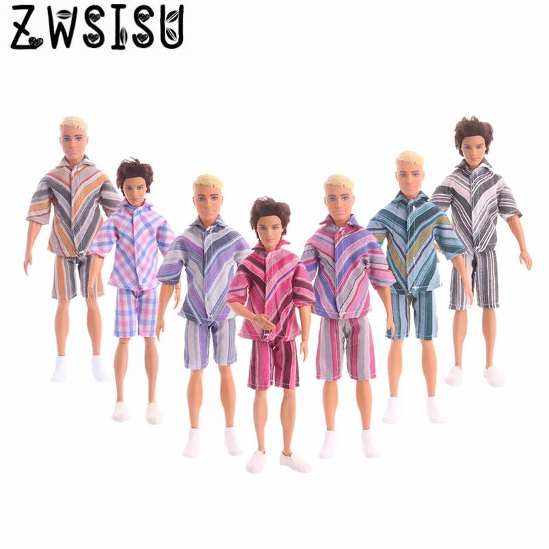 2018 New 7 piece pajamas clothes, suitable for men's Ken doll sleeping clothes, giving children the best toy accessories