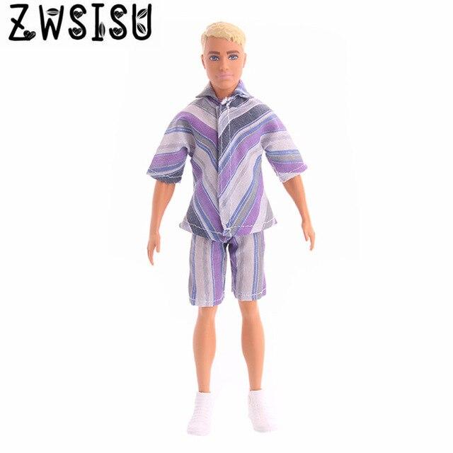2018 New 7 piece pajamas clothes, suitable for men's Ken doll sleeping clothes, giving children the best toy accessories