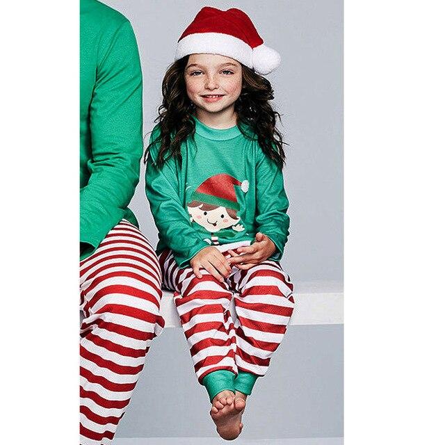 2018 Cotton Stripe Sleepwear Casual Women men Pajama two piece Set Long Sleeve Nightgown O-neck Christmas Couple home clothing