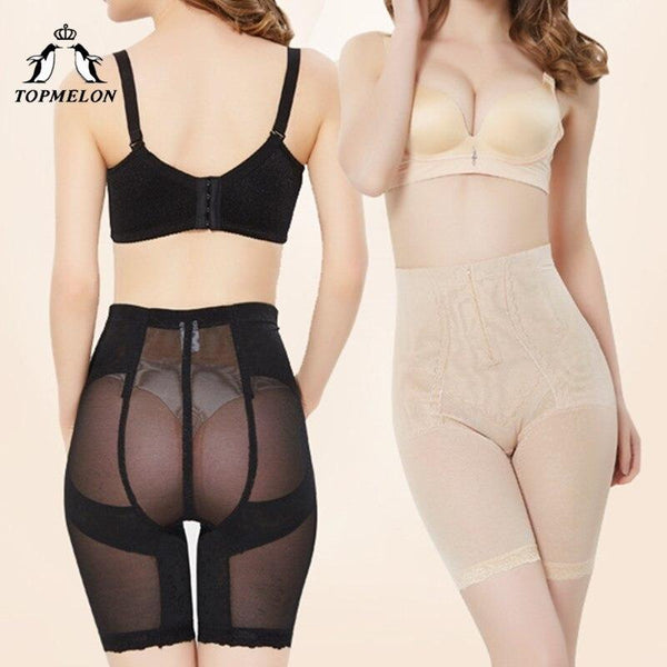 TOPMELON Underwear Women Control Pants Waist Trainer Body Shaper Butt Lifter High Waist Belly Slimming Sheath Mesh Thin Panties