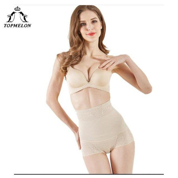 TOPMELON Butt Lifter Control Pants Waist Trainer Slimming Underwear Women Shapewear Boned High Waist Lace Panties Body Shapers