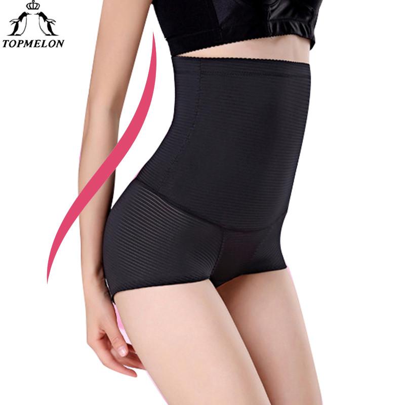 TOPMELON Slimming Underwear Women Waist Trainer Control Pants Butt Lifter Slim Shapewear Shaper High Waist Mesh Splice Panties