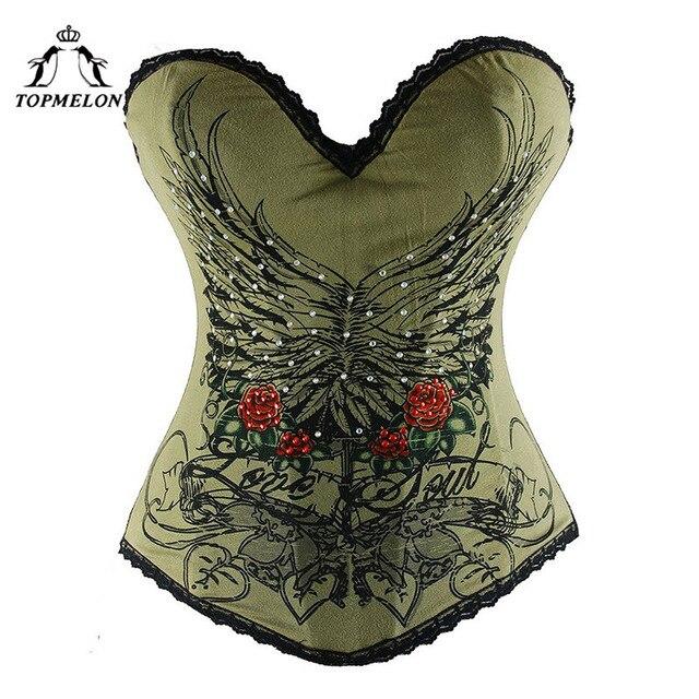 TOPMELON Strapless Corset Women's Floral Strapless Corselet Corsets and Bustiers Lace Flower and Wing Pattern Boned Bustiers