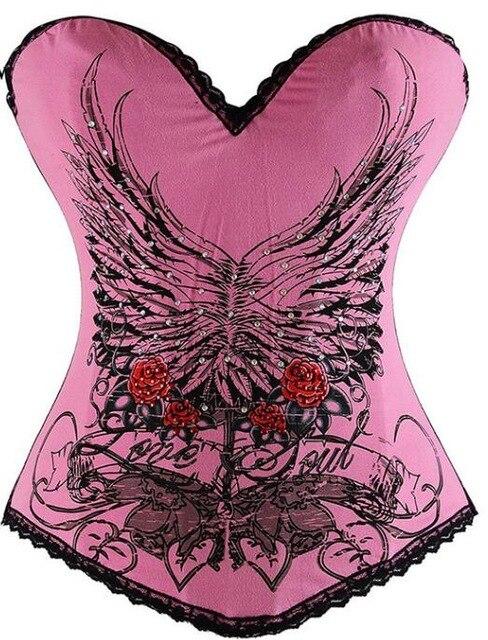 TOPMELON Strapless Corset Women's Floral Strapless Corselet Corsets and Bustiers Lace Flower and Wing Pattern Boned Bustiers