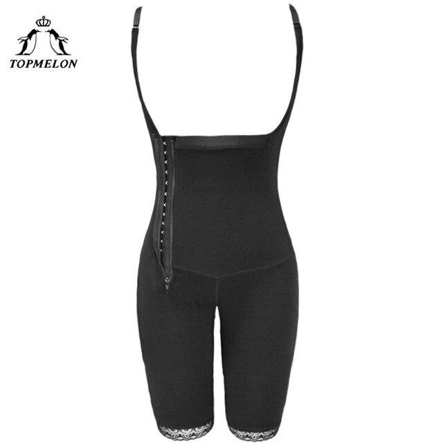 TOPMELON Lace Shaper 2018 Full Length Shape Wear Plus Size Corser for Women Zipper Closure Shapers Black Beige Grey Bodysuit