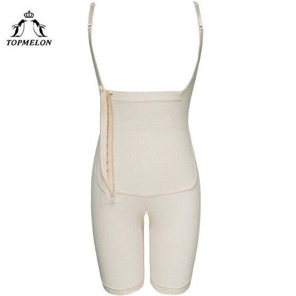 TOPMELON Lace Shaper 2018 Full Length Shape Wear Plus Size Corser for Women Zipper Closure Shapers Black Beige Grey Bodysuit