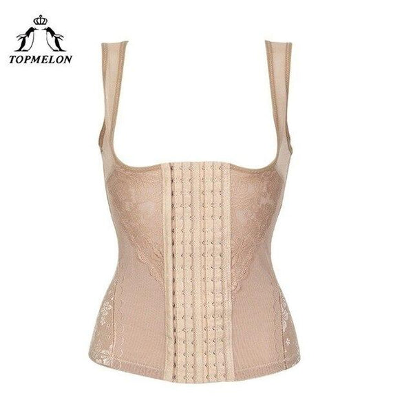 TOPMELON Shapewear Waist Trainer Modeling Strap Body Shaper Belly Slimming Sheath Belt Steel Boned Floral Underbust Corset 6XL