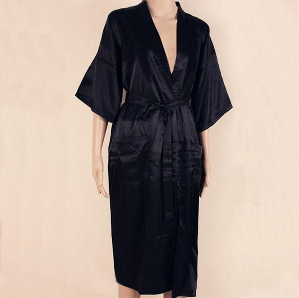 The Newest Navy Blue Chinese Men Bath Robe Kimono Bath Gown Faux Silk Yukata Nightgown Size M L XL XXL XXXL Hombre Pijama ZhM01B