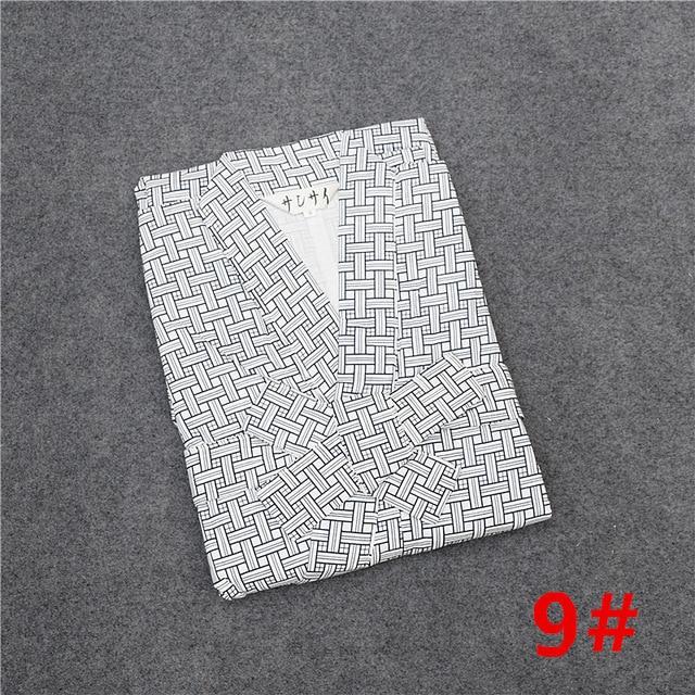 Traditional Japanese Male Cool Kimono Bathrobes Men's Cotton Robe Yukata Men Bath Robe Kimono Sleepwear with Belt 72104