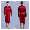 2017 Men's Satin Solid Robes Bathrobe Long Sleeve Nightgown Loose Plus Size Sleepwear Dressing Gown For Male
