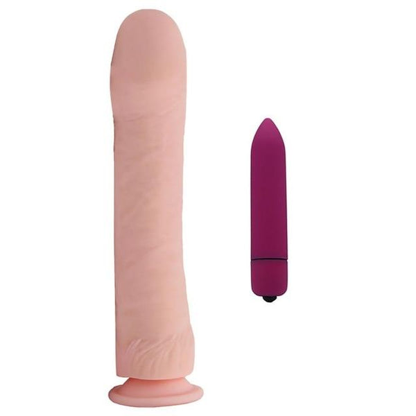 YEMA 10.24 inch Soft Big Dildo Silicone Flexible Penis Huge Dildos Mini Bullet Vibrator Adult Sex Toys for Mature Women