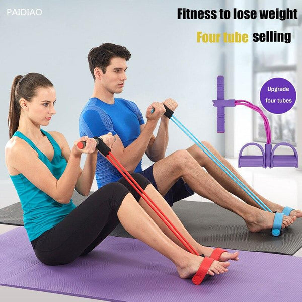 PAIDIAO 2 & 4 Levels Latex Fitness Resistance Bands Pedal Pull Rally Sit-ups Good Elasticity Body Building Fitness Equipments