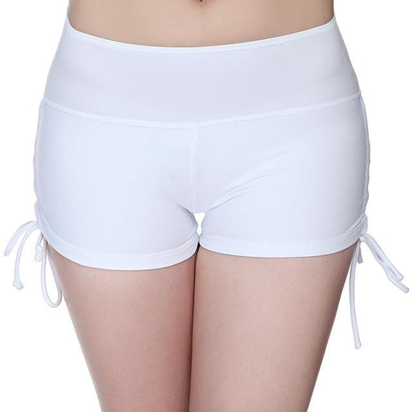Women Swimming Trunks Backing Boxer Shorts Swimsuit Safety Drawstring Beach Pants Summer Swimwear S-2XL