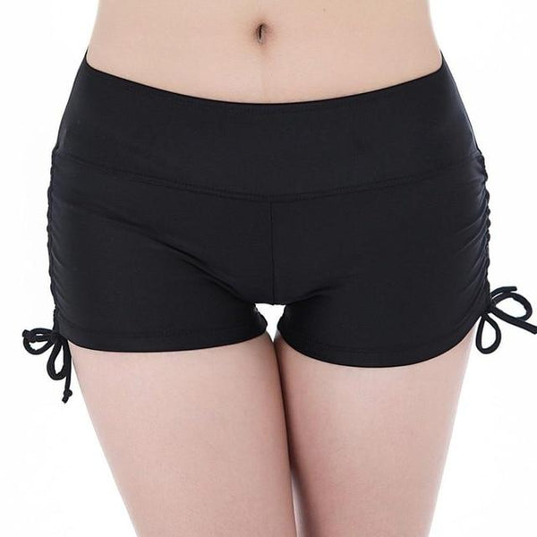 Women Swimming Trunks Backing Boxer Shorts Swimsuit Safety Drawstring Beach Pants Summer Swimwear S-2XL