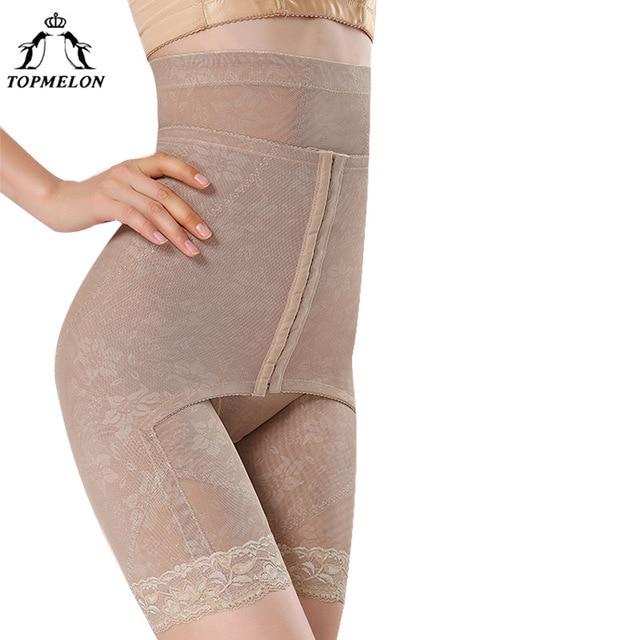 TOPMELON Waist Trainer Control Pants Underwear Women Body Shaper Butt Lifter Slim High Waist Lace Floral Panties Thigh Slimmer