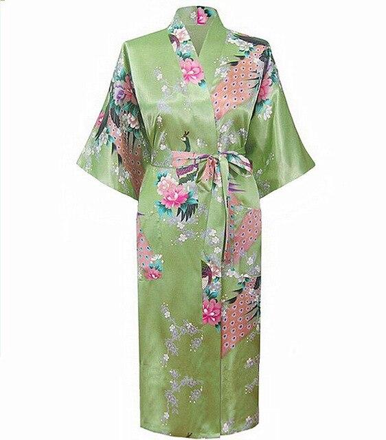 Chinese Style Women Robe Print Long Sleepwear Summer Nightgown Satin Lady Home Dress Royal Blue Home Wear Sexy Nightgown