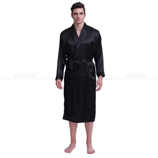 Mens  Silk  Satin  Robes  Bathrobe  Nightgown  Sleepwear  Pajamas  Pyjamas  S~3XL  Plus__Fit All Seasons