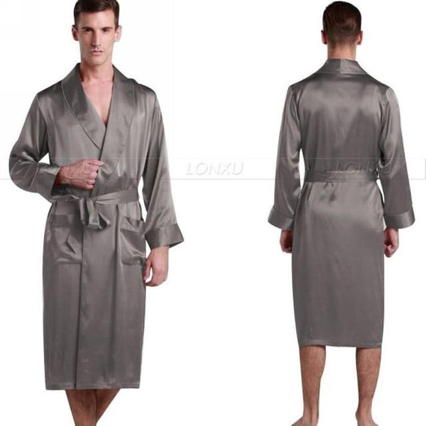 Mens  Silk  Satin  Robes  Bathrobe  Nightgown  Sleepwear  Pajamas  Pyjamas  S~3XL  Plus__Fit All Seasons