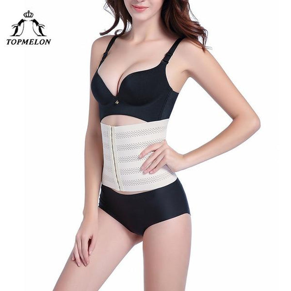 TOPMELON Waist Shaper Slim Shapewear Modeling Strap Body Shaper Belt Waist Trainer Girdle Hollow Out Stainless Steel Cinchers